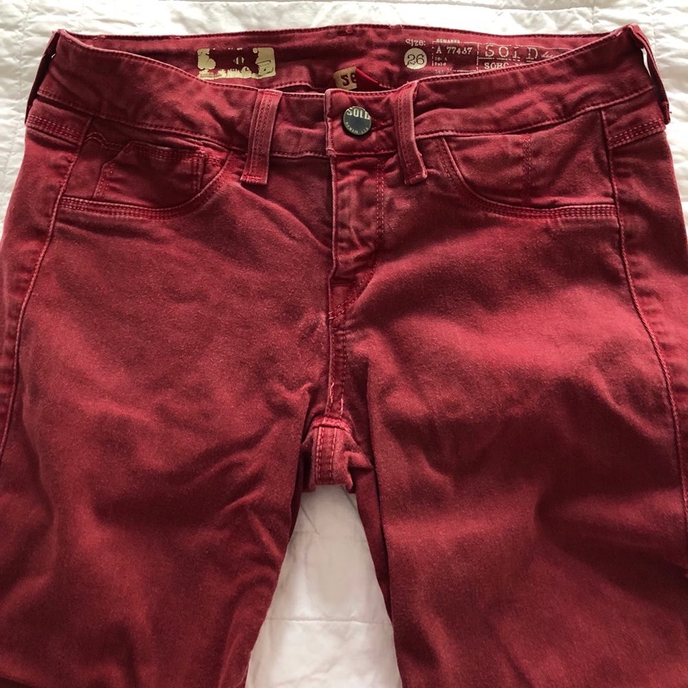 SOLD Design Lab Red Skinny Jeans